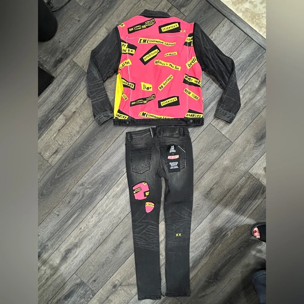 Cult of Individuality Sex Pistols denim jacket. one sz vest rock rocker Bollocks - Picture 8 of 9